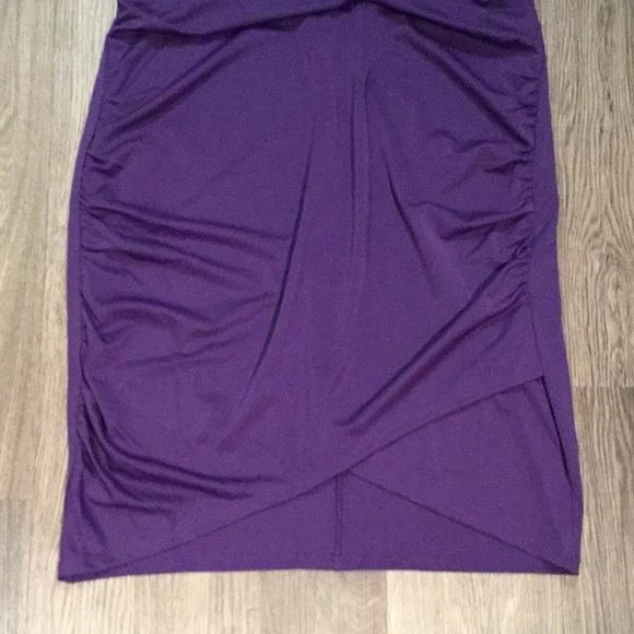 Grace Karin Purple Ruched Surplice Bodycon Midi Dress 2X - Picture 12 of 14